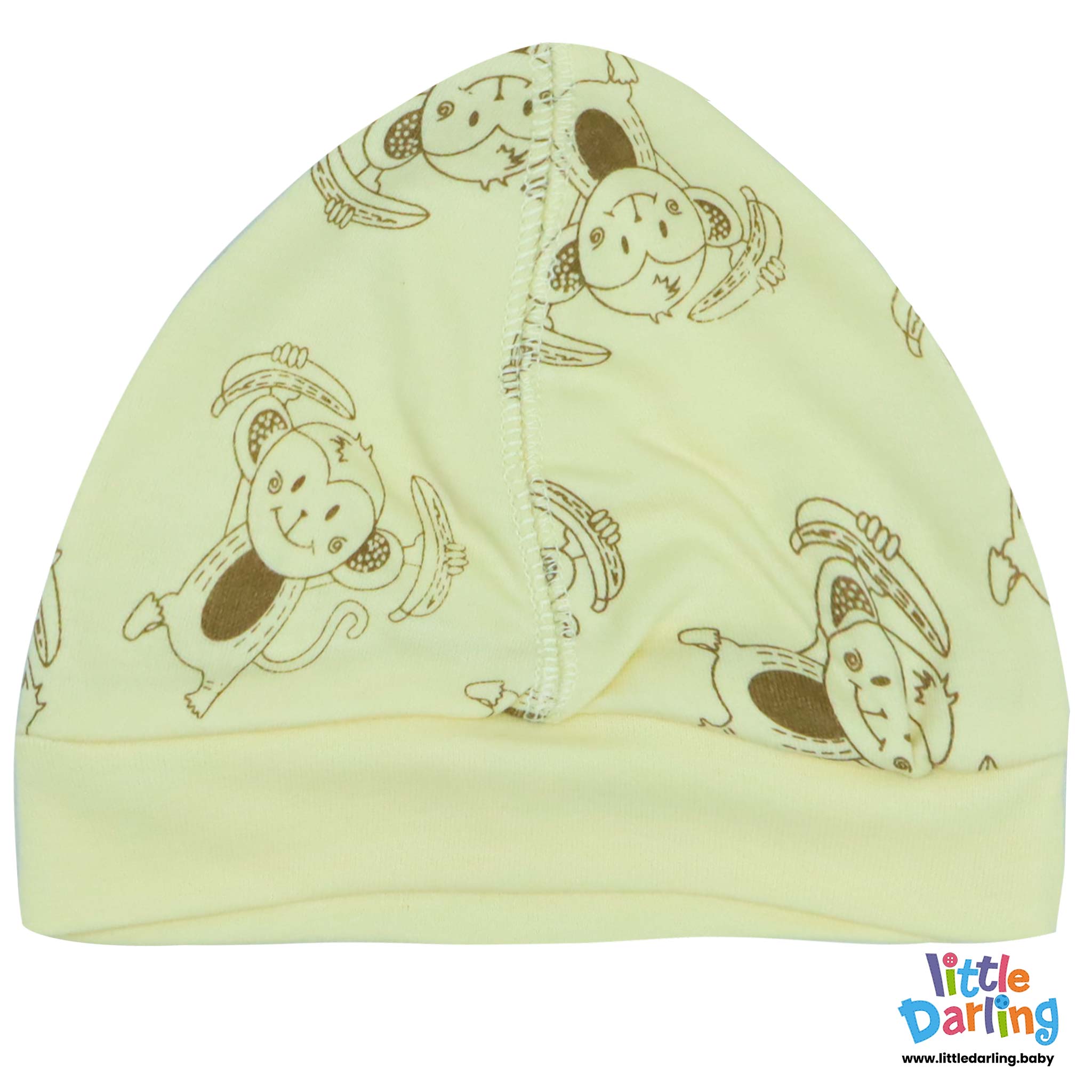 Baby Patch Cap Monkey & Cloud Monkey Print by Little Darling