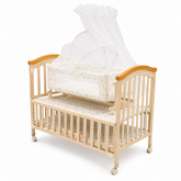 Wooden Baby Crib with Cradle Mattress and Mosquito Net