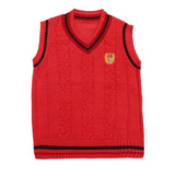 Sweater V-Neck-Sleeveless Red Color | Little Darling