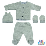 4 Pcs Woolen Gift Set Heart Pattern Grey Color | Little Darling