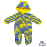 Hooded Woolen Romper Hello Big World Embroidery | Little Darling