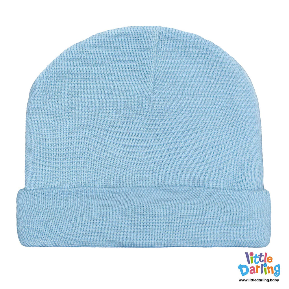 Baby Woolen Cap Sky Blue Color By Little Darling