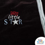 Baby Velour Sleeping Bag My Little Star Embroidery Dark Brown Color | Little Darling
