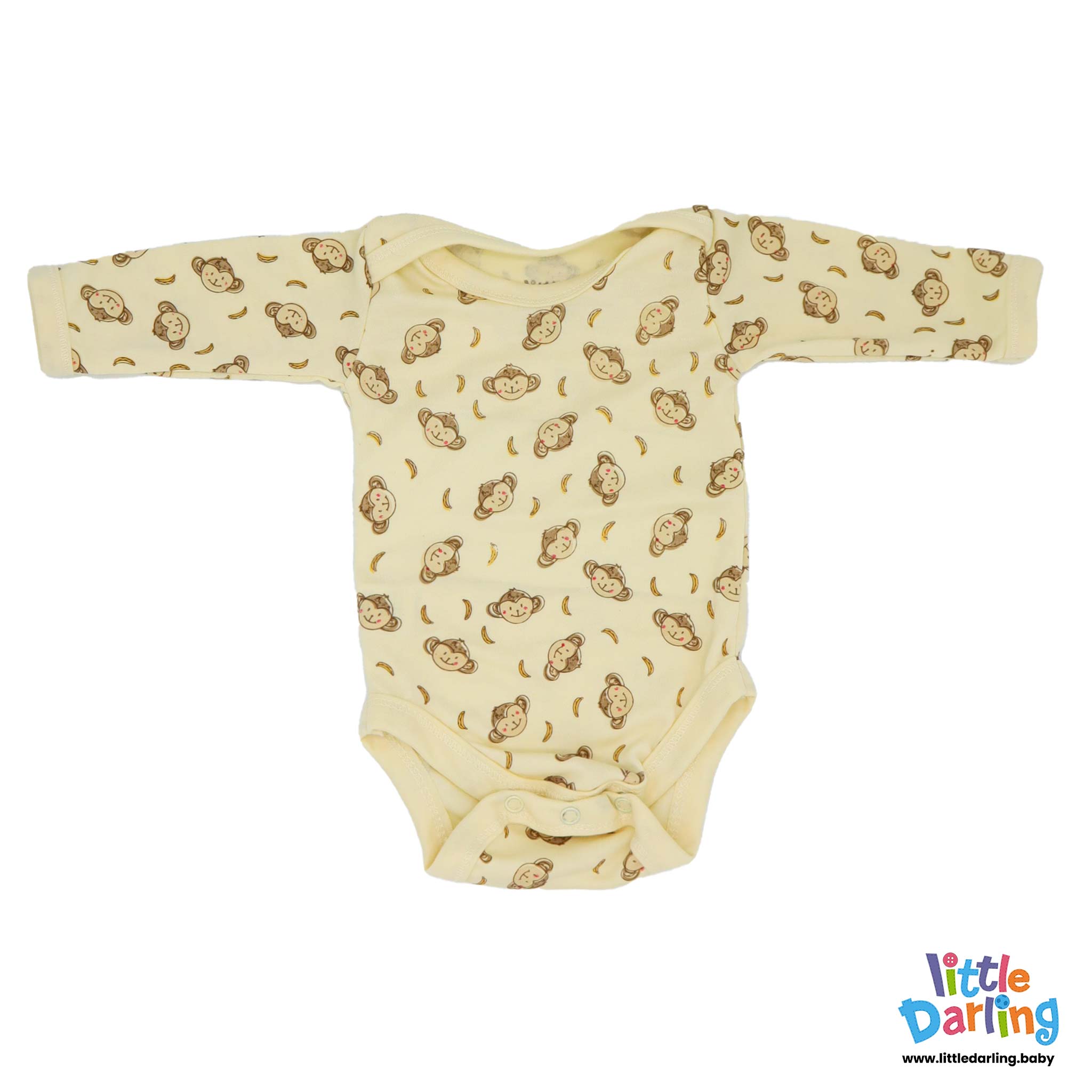 Bodysuit Pack Of 3 Full Sleeve Monkey & Cloud by Little Darling