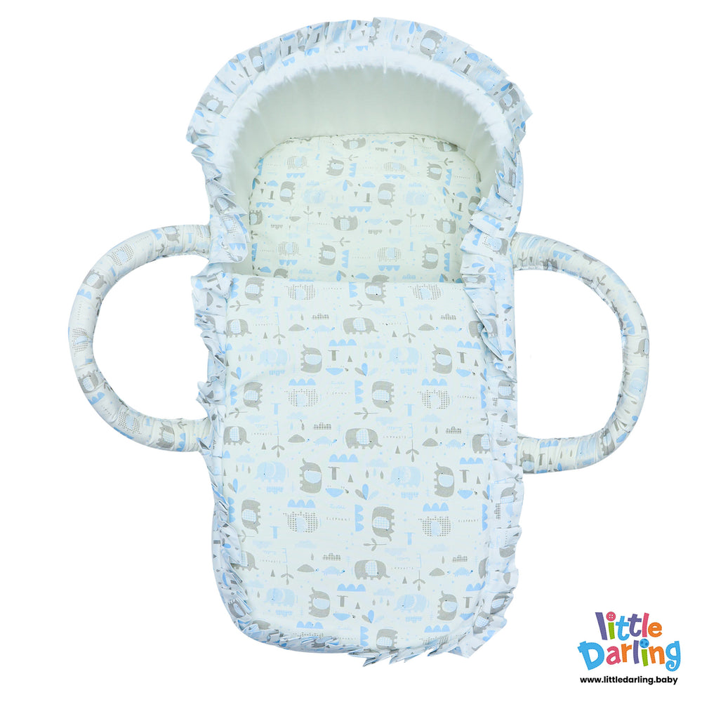 Moses Basket Cute Elephant White Color By Little Darling