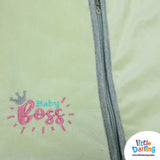 Baby Velour Sleeping Bag Baby Boss Embroidery | Little Darling