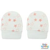 Baby Mittens Pair Pk Of 2 Star Print | Little Darling