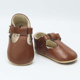 Baby Shoes Brown Color with White Flower