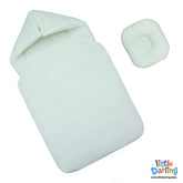 Hooded Carry Nest With Pillow White Color By Little Darling