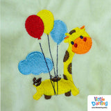 Hooded Velour Romper Giraffe Embroidery | Little Darling