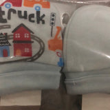 Baby mitten truck and car print