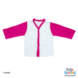 Night Suit With Pajama Star Print Pink Color | Little Darling