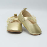 Baby Shoes Gold Color with Bow
