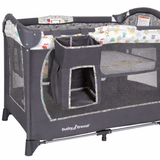 Baby Play Pen Featuring Bassinet and Toy Mobile