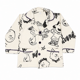Boys Printed Night Suit Cream & Black