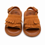 Kids Fringe Strap Sandals Brown