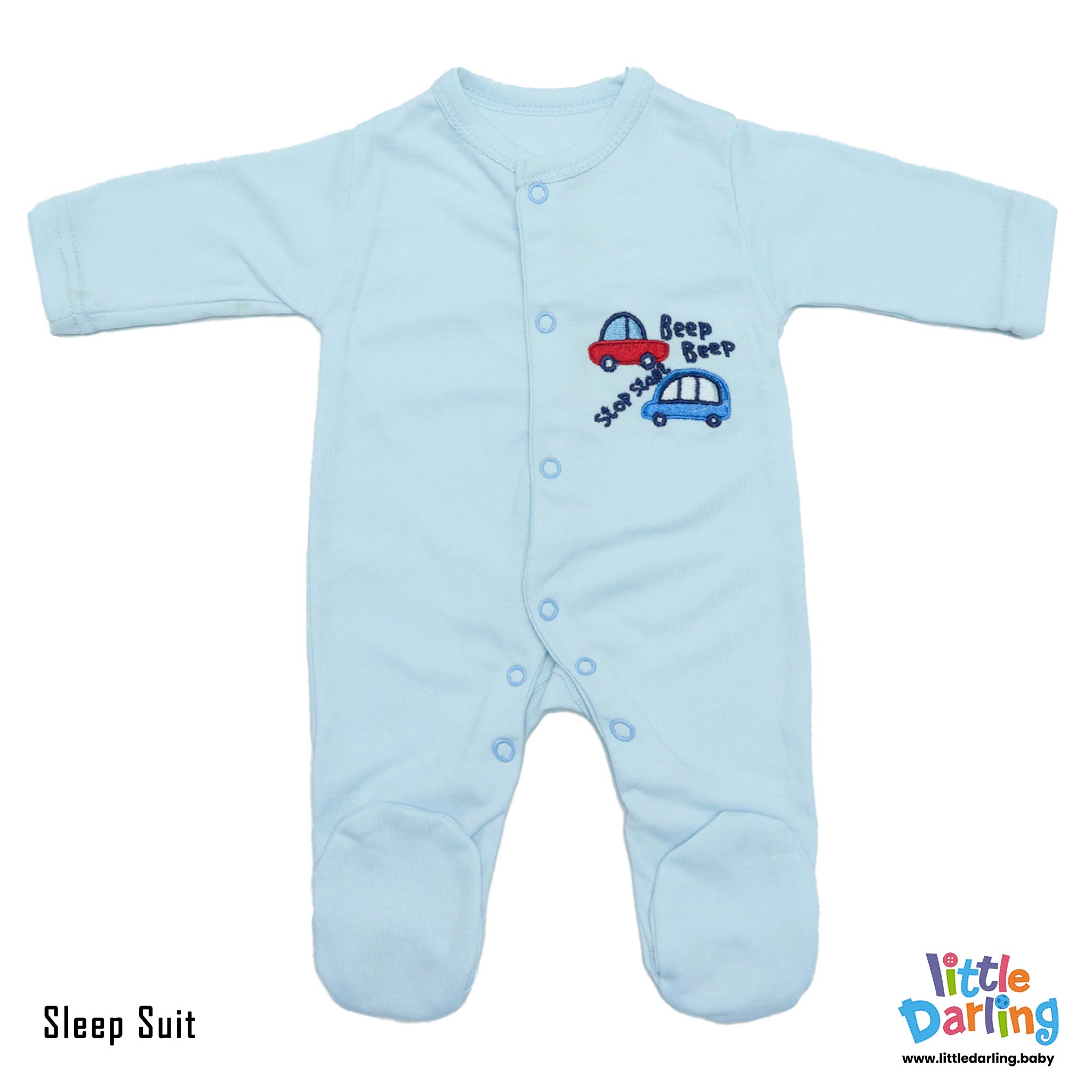 8 Pcs Gift Set Cars Embroidery Sky Blue Color by Little Darling