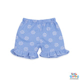 Premium Baby Girls Blue Floral Top & Shorts Set