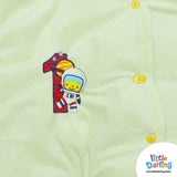 Hooded Velour Romper Astronaut Embroidery | Little Darling