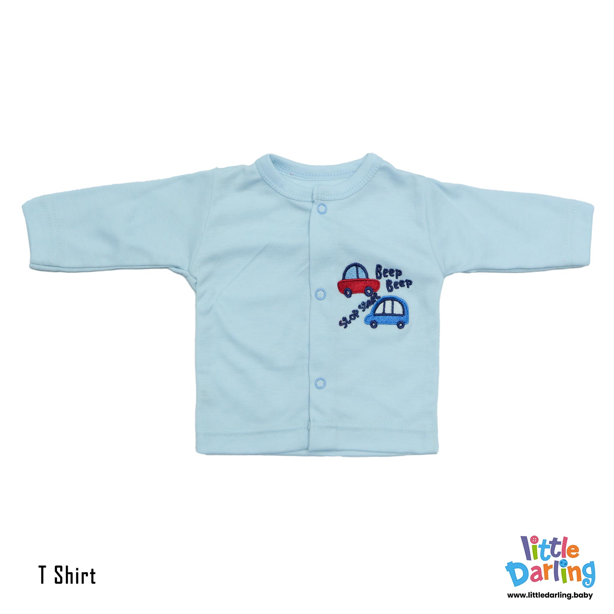 8 Pcs Gift Set Cars Embroidery Sky Blue Color by Little Darling