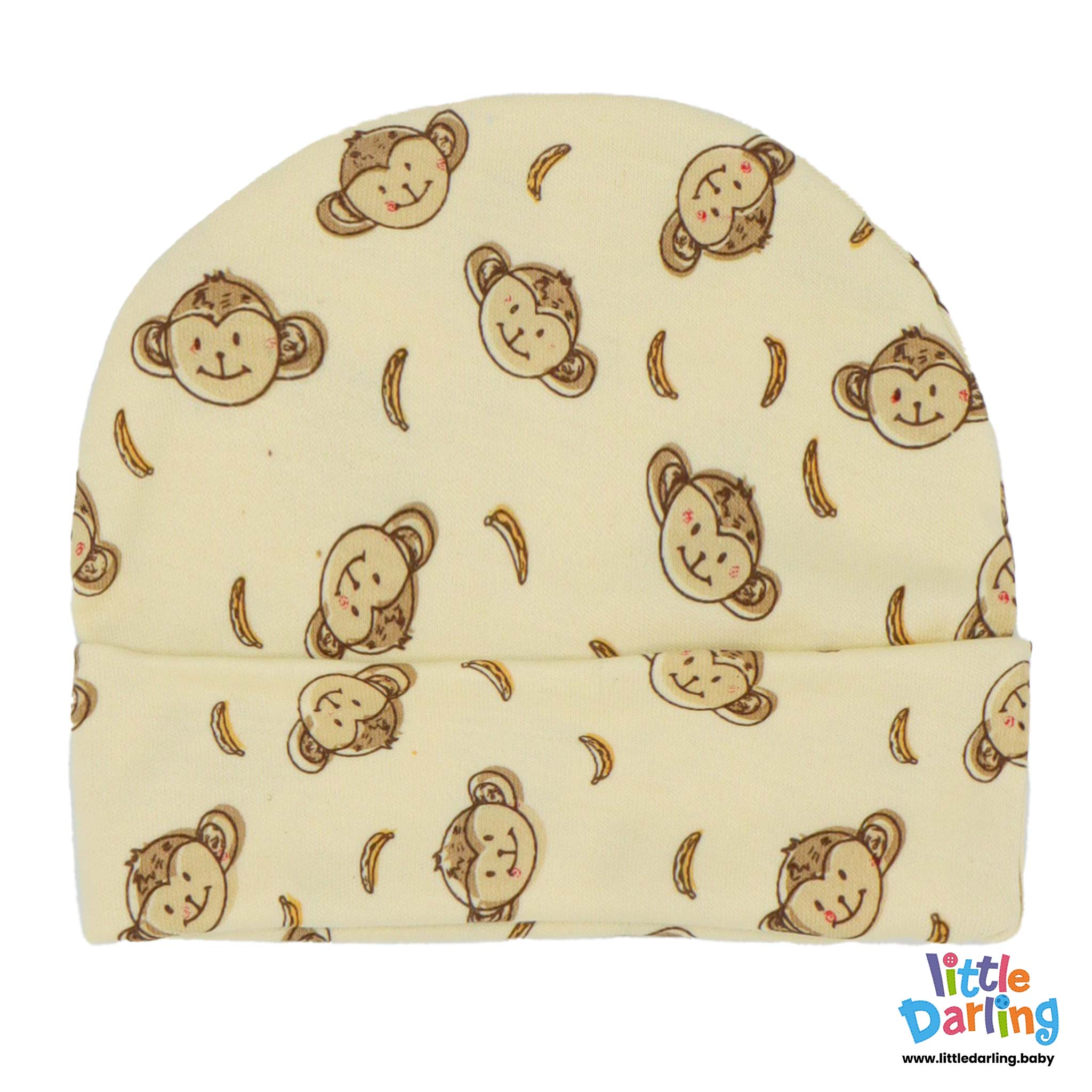 Baby Regular Cap Monkey & Cloud Monkey Print by Little Darling