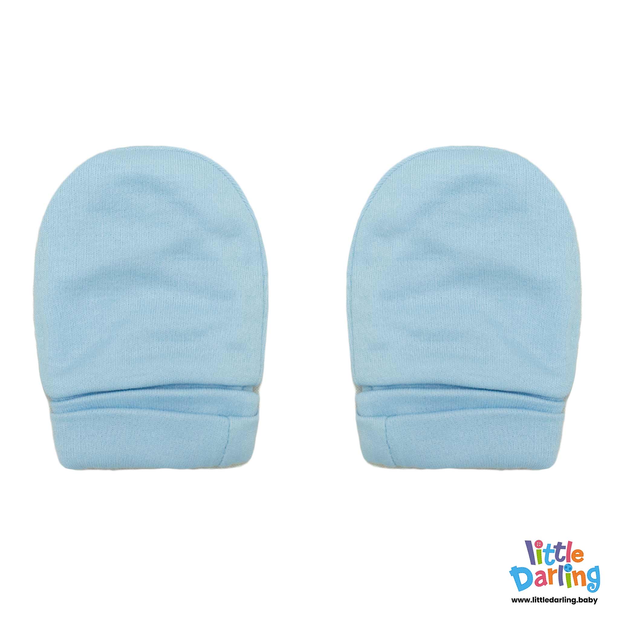 Baby Mittens Pair Pk Of 2 Truck & Car Sky Blue Color by Little Darling