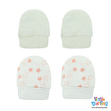Baby Mittens Pair Pk Of 2 Star Print | Little Darling