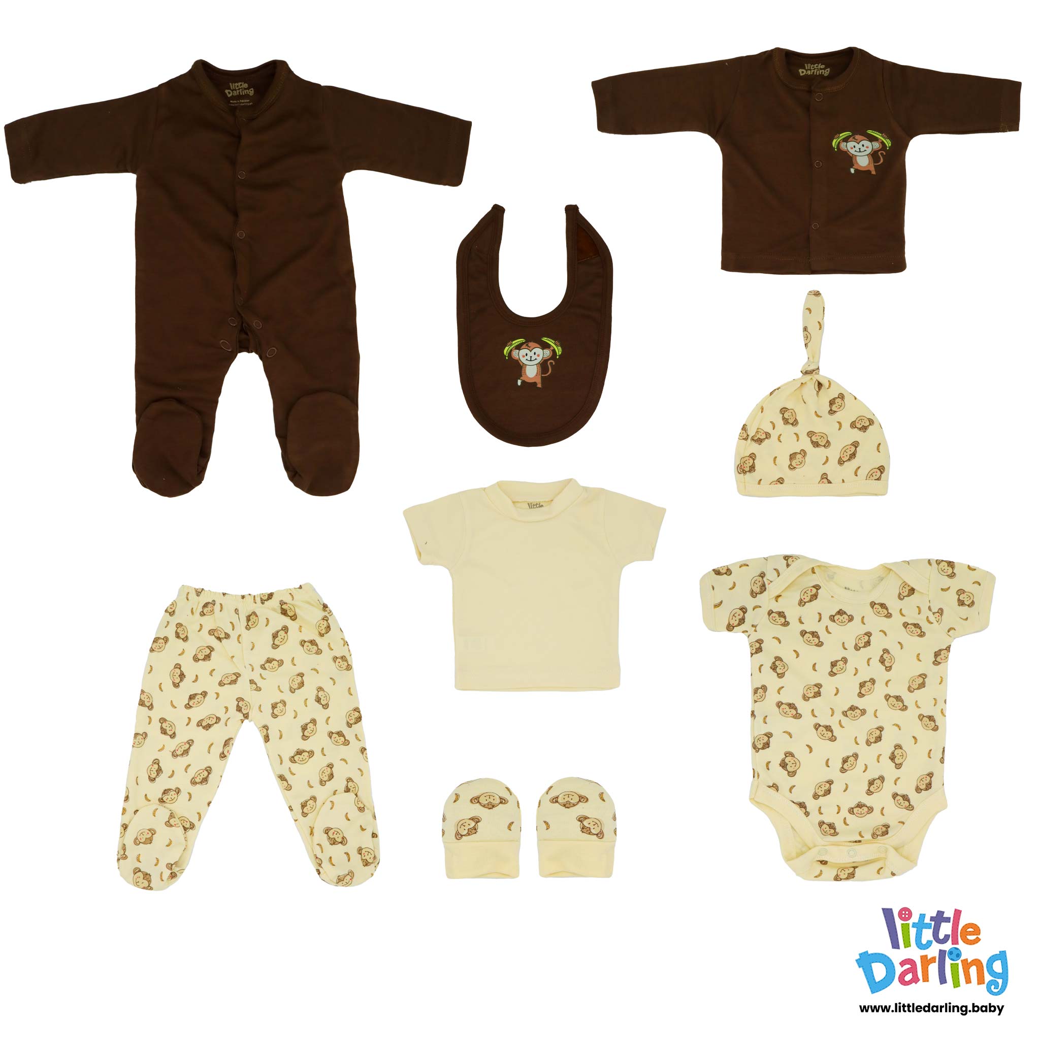 8 Pcs Gift Set Monkey & Cloud Monkey Embroidery by Little Darling