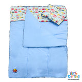 Baby 3 Pcs Gadda Set Truck & Car Print Sky Blue Color | Little Darling