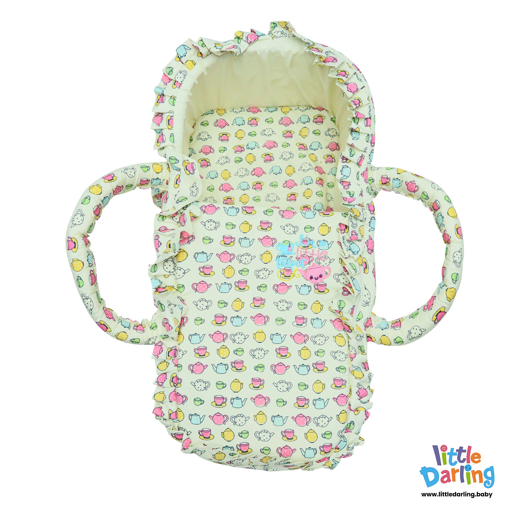 Infant Moses Basket Little Teapot Design White Color By Little Darling