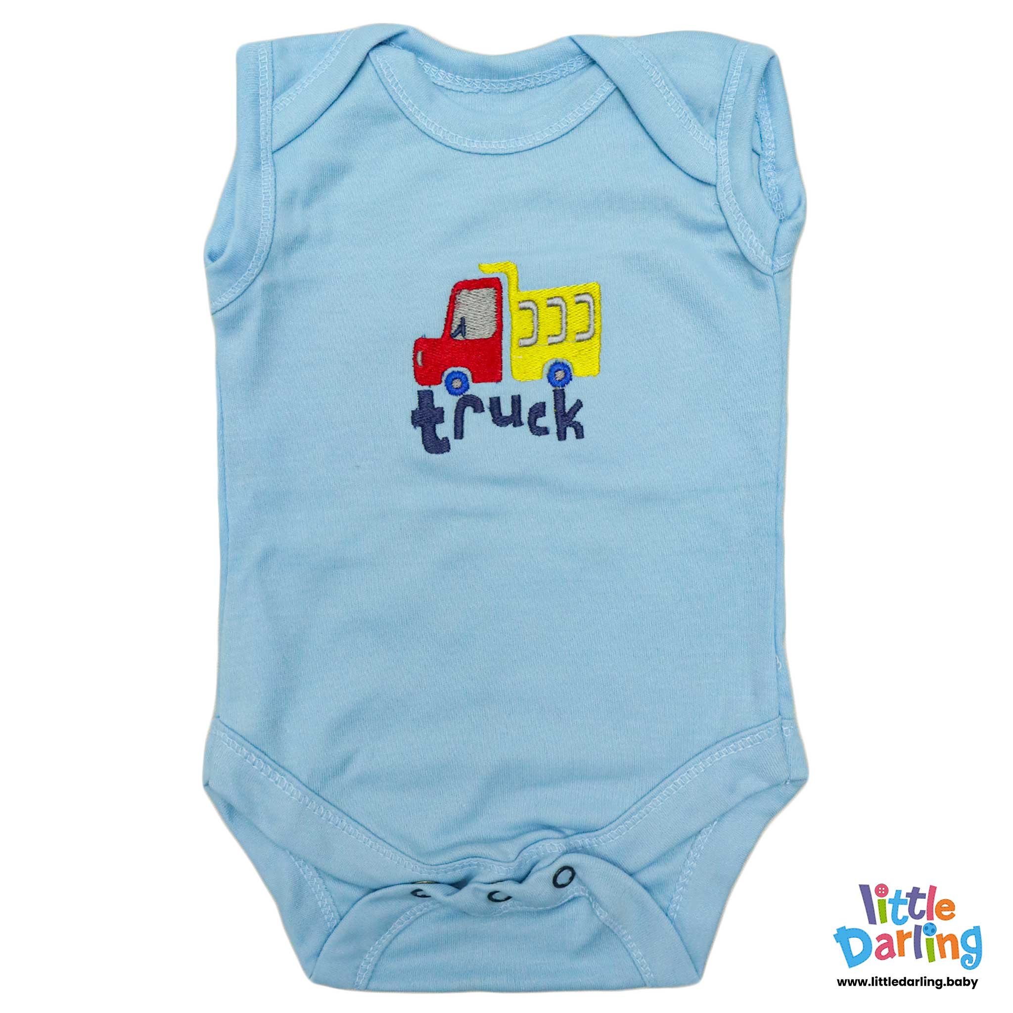 Baby Bodysuit Pk Of 3 Sleeveless Truck & Car by Little Darling