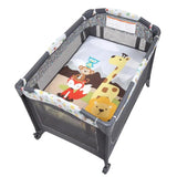 Baby Play Pen Featuring Bassinet and Toy Mobile