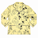 Boys Cartoon Printed Night Suit Yellow