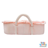 Infant Moses Basket Unicorn Embroidery Check Print | Little Darling