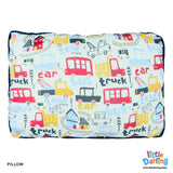 Baby 3 Pcs Gadda Set Truck & Car Print Sky Blue Color | Little Darling