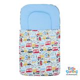Baby Carry Nest Single Jersey Truck & Car Print Light Blue Color | Little Darling