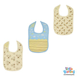 Baby Bibs Pk Of 3 Monkey & Cloud | Little Darling