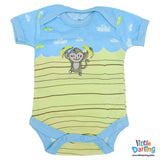 Baby Bodysuit Short Sleeves  Pk Of 3 Monkey & Cloud | Little Darling