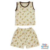 Baby Sando Suit Monkey & Cloud Monkey Print | Little Darling