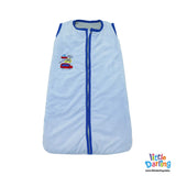 Baby Velour Sleeping Bag Cars Embroidery Sky Blue Color By Little Darling