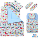Baby 7 Pcs Gadda Set Truck & Car Print Sky Blue Color | Little Darling