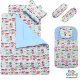 Baby 7 Pcs Gadda Set Truck & Car Print Sky Blue Color | Little Darling