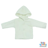Woolen Hooded Jacket White Color | Little Darling