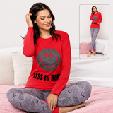 Women's Cotton Smile Print Shirt & Trouser Nightwear