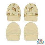 Baby Mittens Pair Pk of 2 Monkey & Cloud | Little Darling