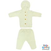 Baby Hooded Woolen Suit Off White | Little Darling