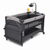 Baby Playard with Musical Toy Bar Bassinet Wheels Set
