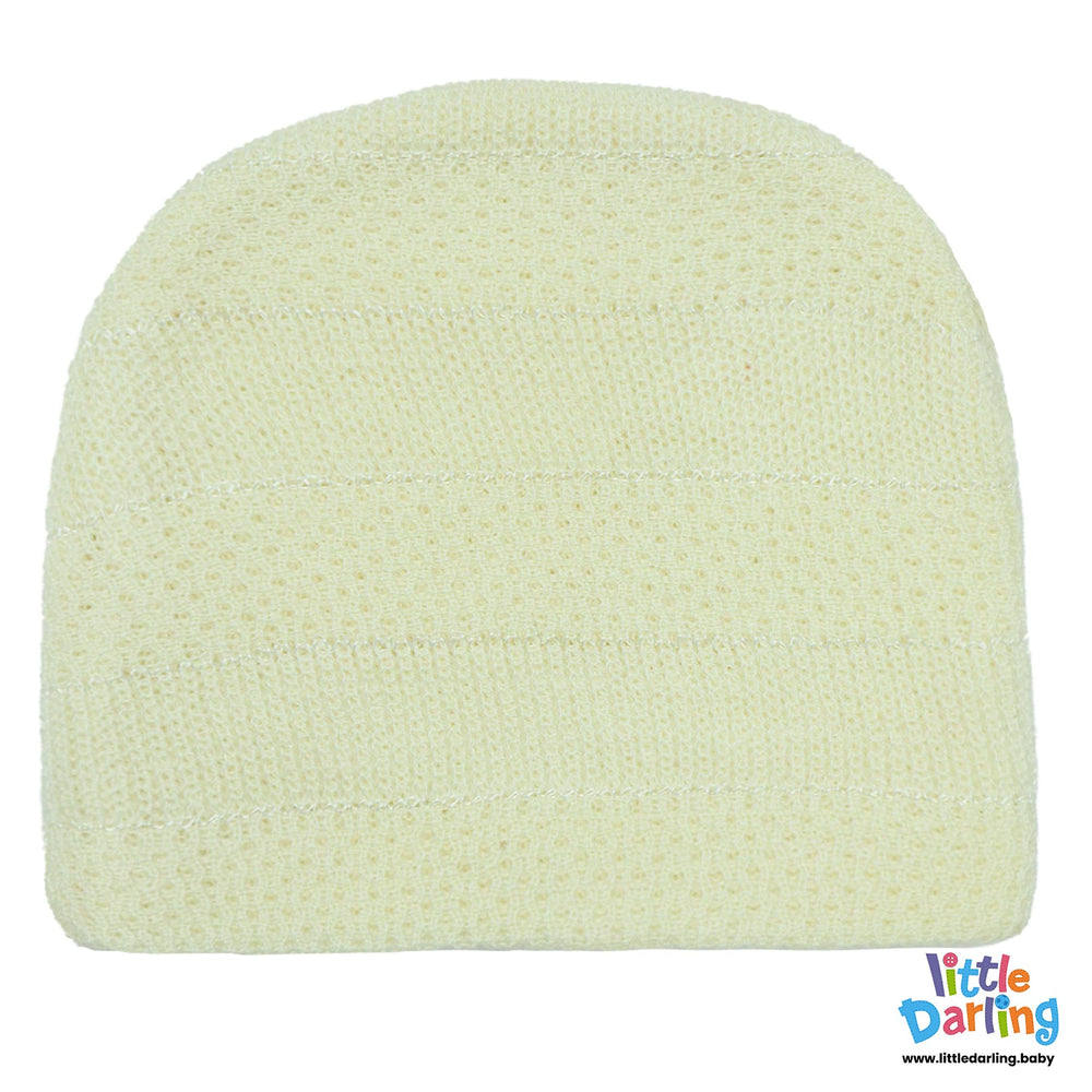Baby Woolen Cap Off White Color By Little Darling
