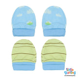 Baby Mittens Pair Pk of 2 Monkey & Cloud | Little Darling