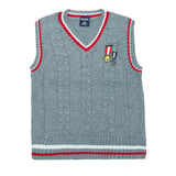Sweater V-Neck-Sleeveless Grey Color | Little Darling